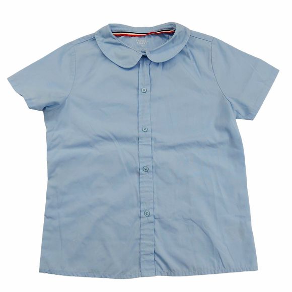 French Toast Girls School Uniform Shirt 10 Blue Button Up Short Sleeve Collared - Picture 1 of 9